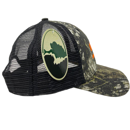 Camo/Orange/Black Trucker Hat